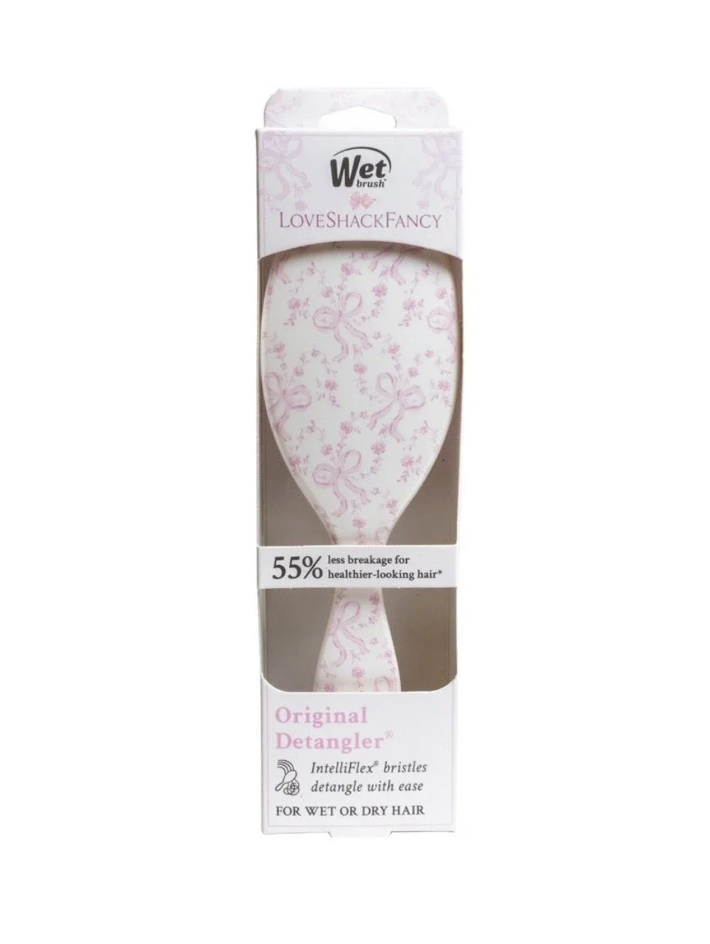 NWT LoveShackFancy x Wet Brush Original Detangler Pink Chantilly/ Coquette Bow